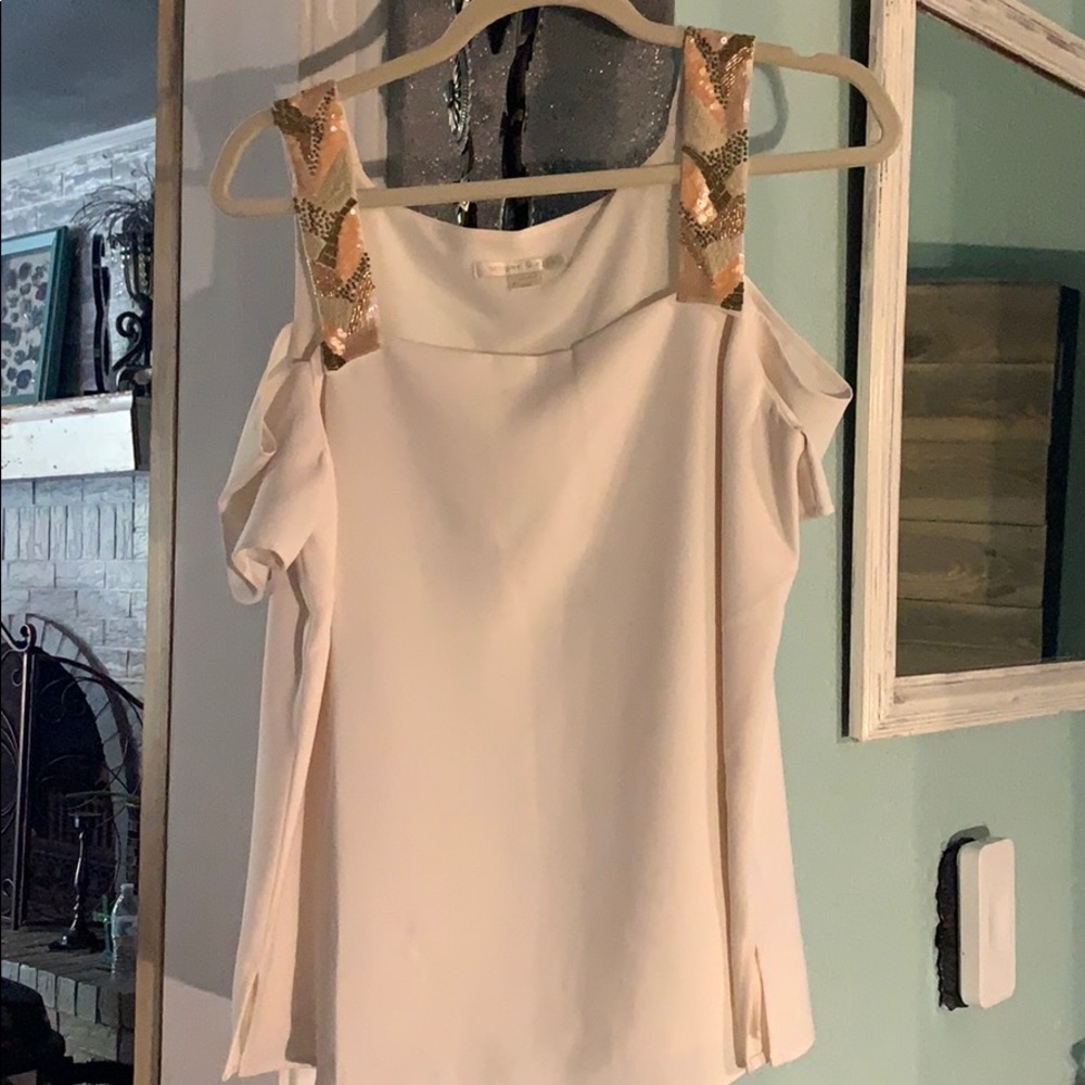 Beaded Cold Shoulder Top - Picture 2 of 2